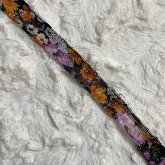 Lulu's Women's Blossoming Perfection Floral Mesh Cutout Halter Bodysuit Medium - Picture 13 of 13